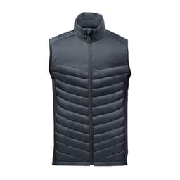 Men's Montserrat Thermal Vest in dark green with a smooth front and side panels, featuring a high collar and zip closure.