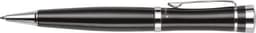 A black Metal Charles Dickens® ballpen featuring silver accents and a clip. It has a sleek, modern design.