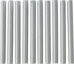 A set of ten silver ABS reflective strips arranged in a row, featuring a smooth surface and a slight sheen.