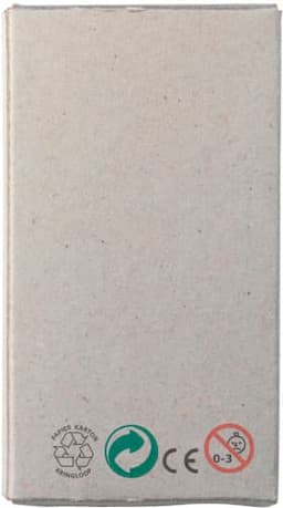 A cardboard box containing assorted crayons, featuring a simple, brown exterior without any visible designs.
