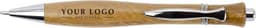 A bamboo ballpen with a silver clip and tip, featuring a branding area.
