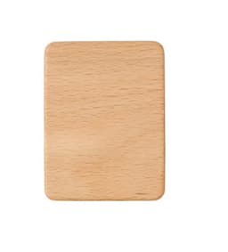 A Beech wood phone holder with a smooth, natural finish and rounded edges, featuring a simple design.