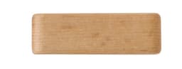 A beech wood phone holder in a light natural finish with a smooth, rectangular design.