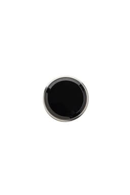 A stainless steel thermos bottle with a black LED display, featuring a sleek design and a logo.