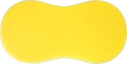 A yellow car wash sponge with an ergonomic shape, ideal for cleaning vehicles. Features a smooth texture.