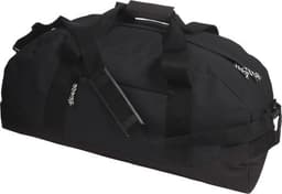 A black polyester (600D) sports bag with dual handles and a shoulder strap. It features a logo.