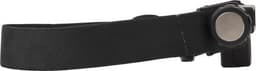 A black headlight with an adjustable strap and a round control knob. It features a logo on the side.