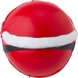 A red Santa Claus anti-stress ball with white and black details, designed for fun and relaxation.