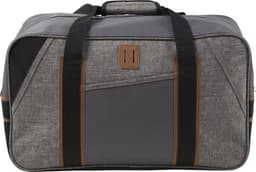 A grey and black Polycanvas (600D) sports bag with dual handles and a logo.