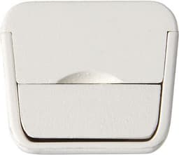 A white ABS laser pointer with a minimalist design and a small button for operation.