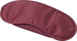 A maroon nylon eye mask with a smooth texture, designed for comfort during rest or relaxation.