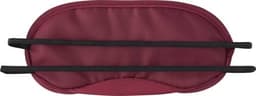 A maroon nylon eye mask with black elastic straps, suitable for health and personal care.