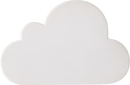 A white PU foam cloud shape with a smooth surface, featuring a slight 3D effect.