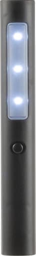 A black ABS work light with a rectangular light panel featuring three bright LEDs.