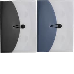 A set of two PP document bags in black and blue, featuring a secure closure and a logo.