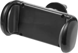 A black ABS mobile phone holder designed for car use, featuring a grip for secure placement.