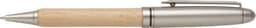 A Beechwood ballpen featuring a natural wooden grip and a silver metallic barrel, with a clip on the side.