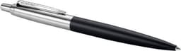 A black and silver Parker Jotter XL ballpen with a clip and sleek design. It features a logo on the barrel.
