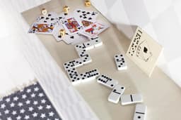 Wooden box with game set