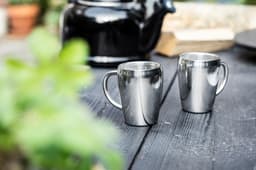 Stainless steel double walled mugs