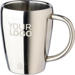 Stainless steel double walled mugs