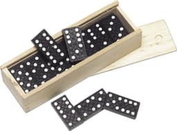 Wooden box with domino game