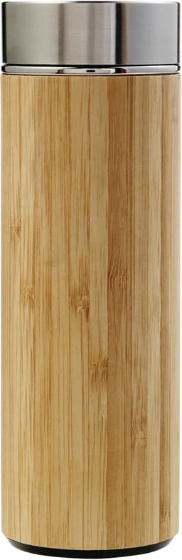 Bamboo and stainless steel double walled bottle
