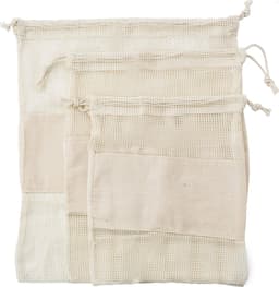 Set of three reusasable cotton mesh produce bags