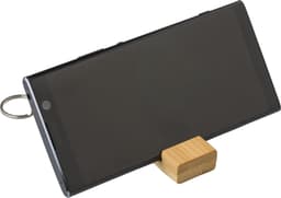 Bamboo key chain phone stand