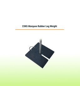 A 23kg rubber leg weight for marquees, featuring a black design and a central pole holder.