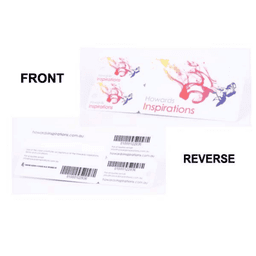 PVC loyalty card featuring a colourful design with two key tags attached; includes a logo and information on both sides.