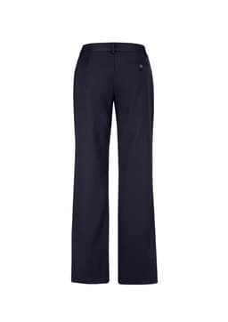 Navy relaxed pants with a straight leg design and a back pocket detail. Features a subtle logo.
