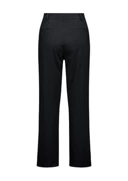 A pair of black women's soft stretch pants, featuring a straight leg design and a simple back view.