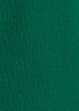 A textured fabric swatch in a deep green colour, featuring vertical ribbing. It has a subtle sheen.