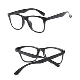 A pair of black Polaroid sunglasses displayed from different angles, featuring a sleek design and a logo.