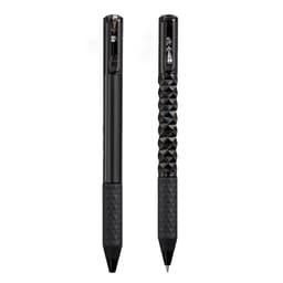 A set of black Crinkle Grip Pens featuring a textured grip and a sleek design, with an incorporated logo.