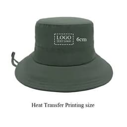 A foldable, breathable bucket hat in dark green, featuring a space for a custom logo.