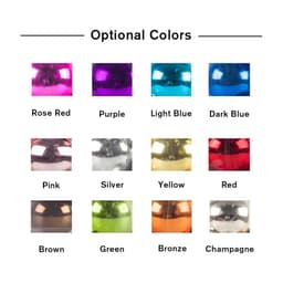 A selection of colourful holiday ornaments in various shades, including rose red, purple, light blue, and more.