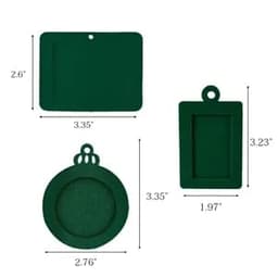 A green felt holiday photo frame in three different shapes, including a rectangle and a circular design.