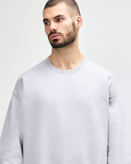 A grey Gildan Softstyle adult sweatshirt with long sleeves and a relaxed fit, featuring a subtle logo.