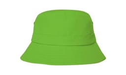 A bright green infants bucket hat with a wide brim and no visible logos.