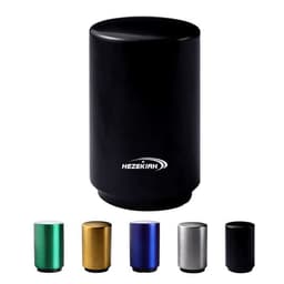 A drink bottle opener in various colours including black, green, gold, blue, and silver, featuring a logo.