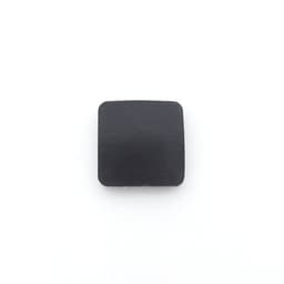 A square black epoxy fridge magnet with a smooth surface and rounded corners. It has a subtle glossy finish.