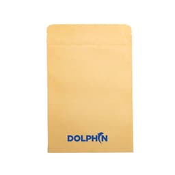 A custom kraft stand-up pouch in brown with an aluminium foil lining and a logo at the bottom.
