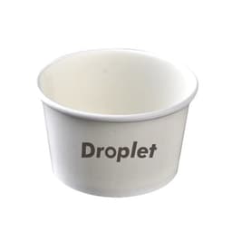 A white paper ice cream bowl with a logo, featuring a customizable design and a 350ml capacity.