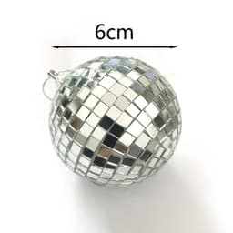 A 6cm mirrored Christmas ball ornament featuring a shiny, reflective surface with a square tile pattern.