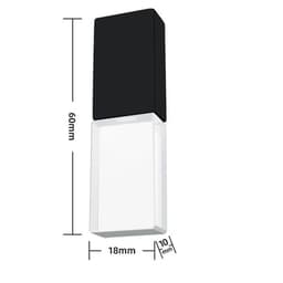 A 16 GB Crystal USB flash drive with a black top and clear body, featuring dimension details.