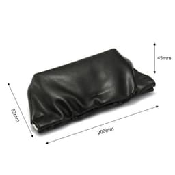 A black PU leather pouch with a squeeze top, featuring dimensions of 200mm x 92mm x 45mm and a logo.