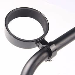 A drink bottle holder in black, featuring a circular grip and attachment for a bike handlebar.