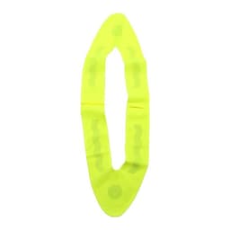A bright yellow reflective safety vest featuring triangular shapes and circular patterns, ideal for visibility.